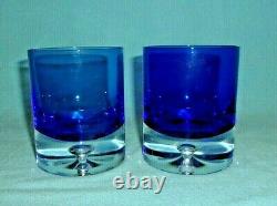 Krosno Block Stockholm Cobalt Blue Double Old Fashioned Glass With Bubble 4 PCS