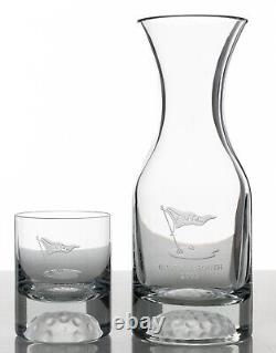 LACC Double Old Fashioned Crystal Glass & Decanter 2003 Los Angeles Country Club
