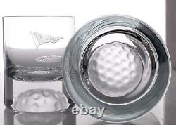 LACC Double Old Fashioned Crystal Glass & Decanter 2003 Los Angeles Country Club