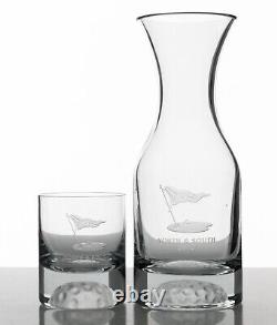 LACC Double Old Fashioned Crystal Glass & Decanter 2003 Los Angeles Country Club