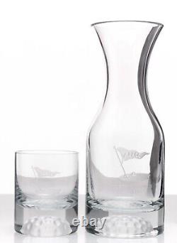 LACC Double Old Fashioned Crystal Glass & Decanter 2003 Los Angeles Country Club