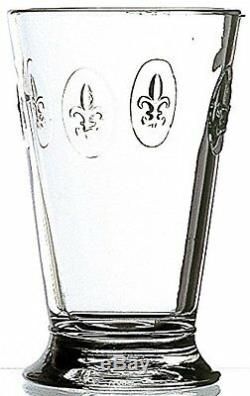 La Rochere Set Of 6, 12-ounce Fleur De Lys Double Old Fashioned Glasses, New, Fr