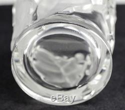 Lalique Art Glass Double Old Fashioned Tumbler in Chene Pattern 4 3/4, Leaves