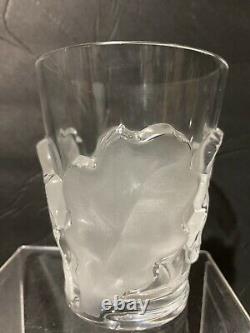 Lalique Chene Double Old Fashioned Glass Oak Leaf