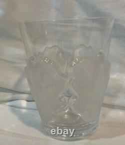 Lalique Chene Double Old Fashioned Oak Leaf Whiskey Glass 4-1/2 x 3-3/4