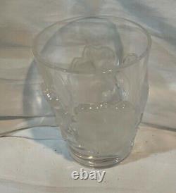 Lalique Chene Double Old Fashioned Oak Leaf Whiskey Glass 4-1/2 x 3-3/4