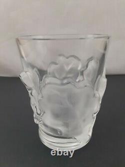 Lalique Chene Double Old Fashioned Oak Leaf Whiskey Glass 4-1/2 x 3-3/4