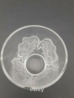 Lalique Chene Double Old Fashioned Oak Leaf Whiskey Glass 4-1/2 x 3-3/4