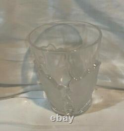 Lalique Chene Double Old Fashioned Oak Leaf Whiskey Glass 4-1/2 x 3-3/4