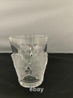 Lalique Chene Double Old Fashioned Oak Leaf Whiskey Glass 4-3/4 x 3-3/4