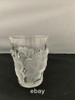 Lalique Chene Double Old Fashioned Oak Leaf Whiskey Glass 4-3/4 x 3-3/4