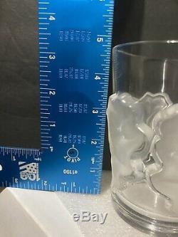 Lalique Chene Tumbler Frosted Oak Leaf Double Old Fashioned Glass