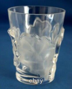 Lalique Crystal Chene Ptrn. Double Old Fashioned Frosted Oak Leaves 10 Available