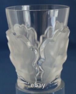 Lalique Crystal Chene Ptrn. Double Old Fashioned Frosted Oak Leaves 10 Available