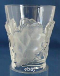 Lalique Crystal Chene Ptrn. Double Old Fashioned Frosted Oak Leaves 10 Available