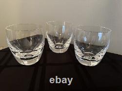 Lalique Crystal Highlands Double Old Fashioned Glass Tumblers Set Of 3