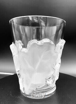 Lalique France Chene Double Old Fashioned Tumbler (1) In The Oak Leaf Pattern