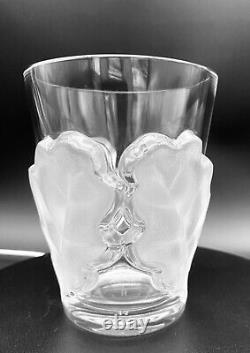 Lalique France Chene Double Old Fashioned Tumbler (1) In The Oak Leaf Pattern