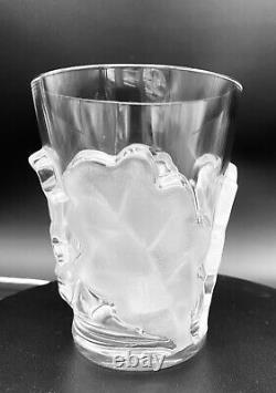 Lalique France Chene Double Old Fashioned Tumbler (1) In The Oak Leaf Pattern