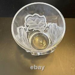 Lalique France Crystal Chene Double Old Fashioned Tumbler Oak Leaves