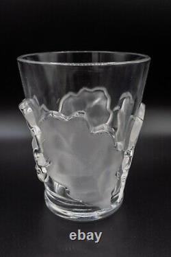 Lalique France Crystal Chene Double Old Fashioned Tumbler Pair FREE USA SHIPPING