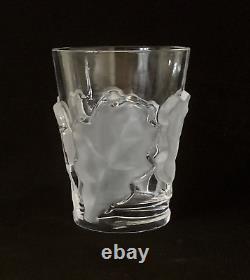 Lalique France Crystal Chene Leaf Double Old Fashioned Whiskey Tumbler 2 Avail