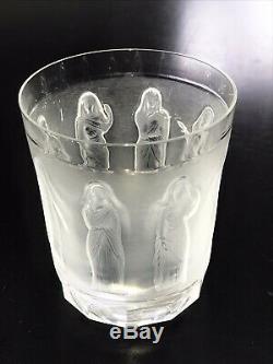 Lalique France Crystal Femmes Double Old Fashioned Whiskey Glass Tumbler 4 Tall