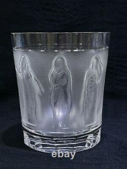 Lalique France Crystal Femmes Double Old Fashioned Whiskey Tumbler