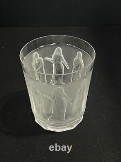 Lalique France Crystal Femmes Double Old Fashioned Whiskey Tumbler CHIPPED