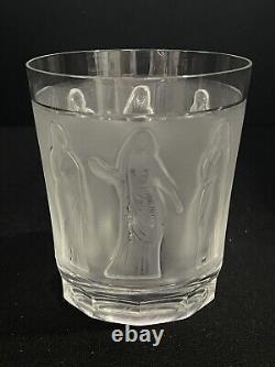 Lalique France Crystal Femmes Double Old Fashioned Whiskey Tumbler CHIPPED
