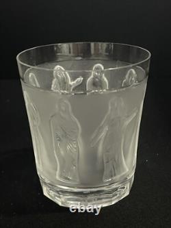 Lalique France Crystal Femmes Double Old Fashioned Whiskey Tumbler CHIPPED