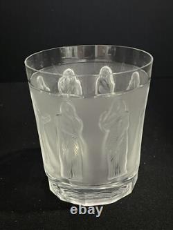 Lalique France Crystal Femmes Double Old Fashioned Whiskey Tumbler CHIPPED