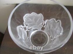 Lalique France Crystal Set Of 6 Chene Double Old Fashioned Tumbler Oak Leaves