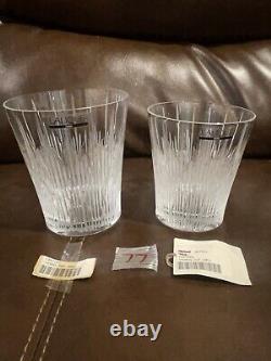 Lalique France Thorns (Verres) Double Old Fashioned 10 oz & 6.6 oz Store Display
