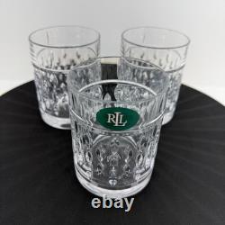 Lauren Ralph Lauren Montgomery Crystal Double Old Fashioned Glasses Set of 3 RLL