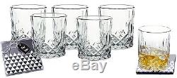 Lead-Free Crystal Double Old-Fashioned Highball Water Glasses SET OF 6 Heavy