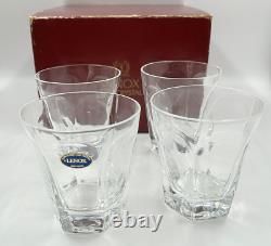 Lenox Bar Crystal Antique Clear Double on the Rocks Whiskey Glasses 4 Set USA