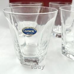 Lenox Bar Crystal Antique Clear Double on the Rocks Whiskey Glasses 4 Set USA