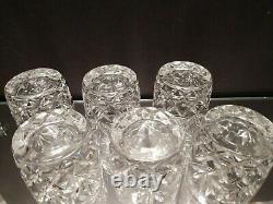 Lenox Charleston Pattern Double Old Fashioned Whiskey Crystal Glasses Set of 6