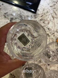 Lenox Debut Crystal Swirl Cut Double Old Fashioned Glasses Withcoasters set of 4