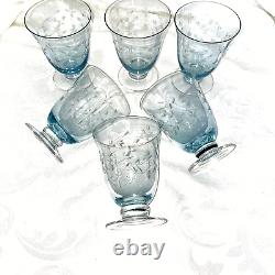 Lenox Heather Blue Stemmed Double Old Fashioned Glasses-set Of 6