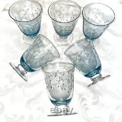 Lenox Heather Blue Stemmed Double Old Fashioned Glasses-set Of 6