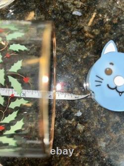 Lenox Holiday Double On Rocks Holly Berry Christmas Old Fashioned Glass Set of 8