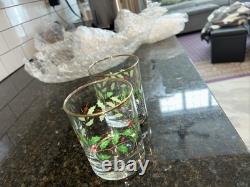 Lenox Holiday Double On Rocks Holly Berry Christmas Old Fashioned Glass Set of 8