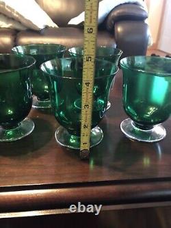 Lenox Holiday Gem Emerald Double Old Fashioned Glass Goblet Green Set of NINE