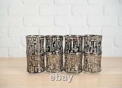 Libbey Artica Platinum Rocks Glasses Set of Eight Double Old Fashioned