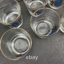 Libbey Numero Crown Collection Double Old Fashioned Glasses Full Set Of 8 Rare