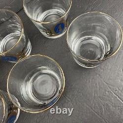 Libbey Numero Crown Collection Double Old Fashioned Glasses Full Set Of 8 Rare