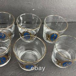 Libbey Numero Crown Collection Double Old Fashioned Glasses Full Set Of 8 Rare