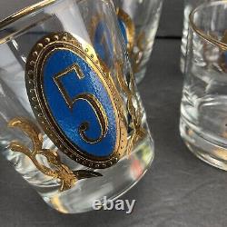 Libbey Numero Crown Collection Double Old Fashioned Glasses Full Set Of 8 Rare